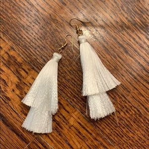 White tassel earrings